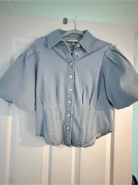 Bagatelle Denim PUFF SLEEVE TOP